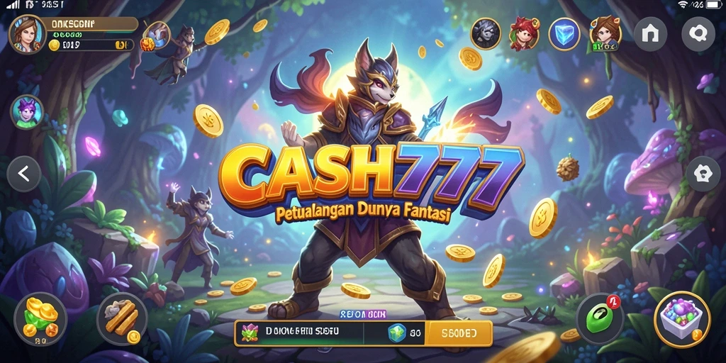 Tangkapan layar utama CASH777 menampilkan gameplay mendebarkan di dunia petualangan.