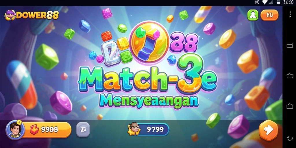 Gameplay seru DOWER88 dengan tantangan Match-3.