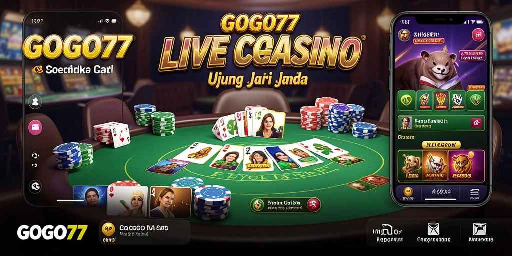 Screenshot menampilkan dealer langsung di permainan Live Casino yang mengasyikkan.