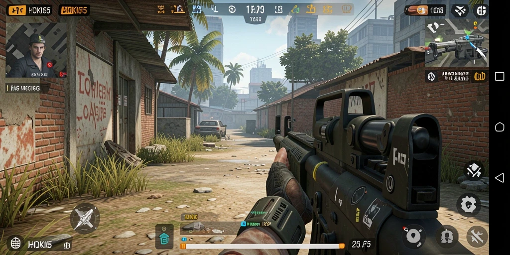 Screenshot gameplay HOKI65 menampilkan pertempuran intens dan grafis yang tajam.