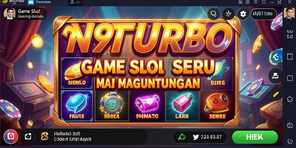 Screenshot utama N9TURBO menampilkan gameplay Slot yang seru.