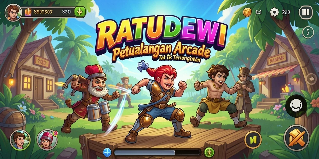 Tangkapan layar permainan RATUDEWI yang menunjukkan gameplay penuh warna dan menarik.