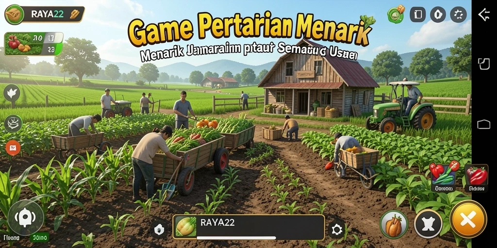 Tampilan gameplay RAYA22 yang seru dan menantang di dunia pertanian.