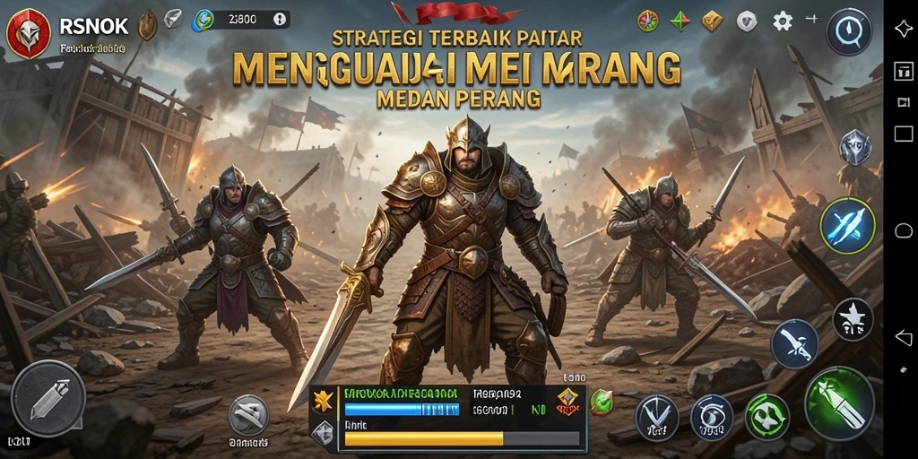 Screenshot gameplay RSNOK dengan pertempuran strategi yang intens.