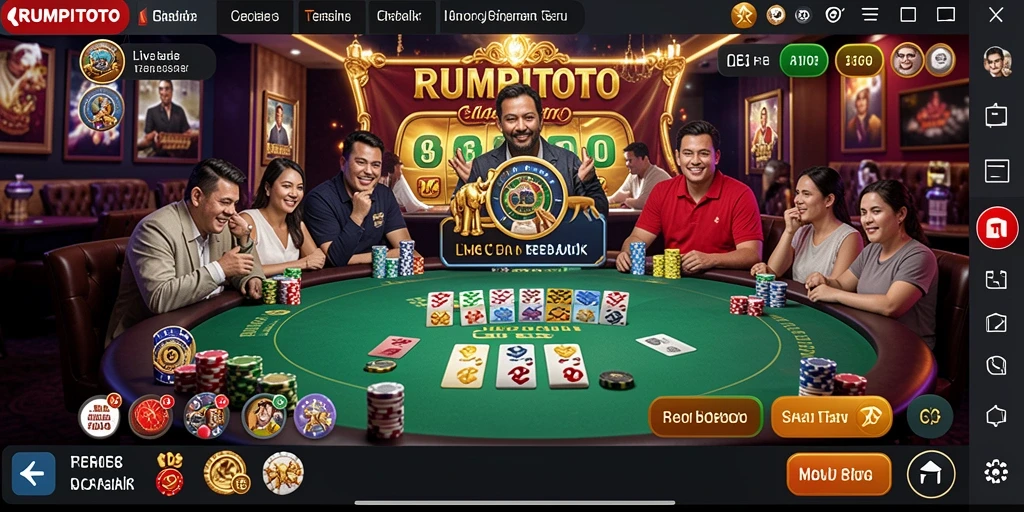 Screenshot RUMPITOTO menampilkan gameplay Live Casino yang seru dan interaktif.