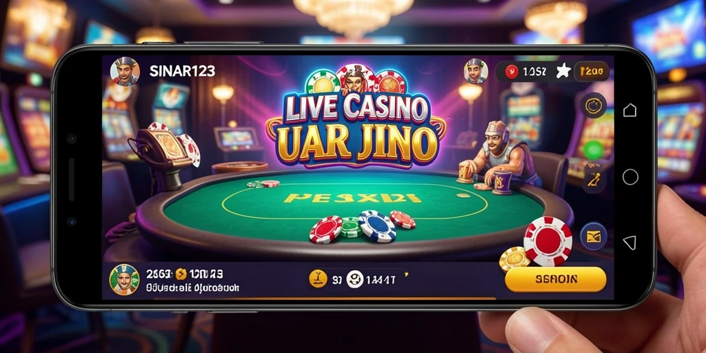 Tampilan menarik dari gameplay SINAR123 yang menyajikan dealer Live Casino.