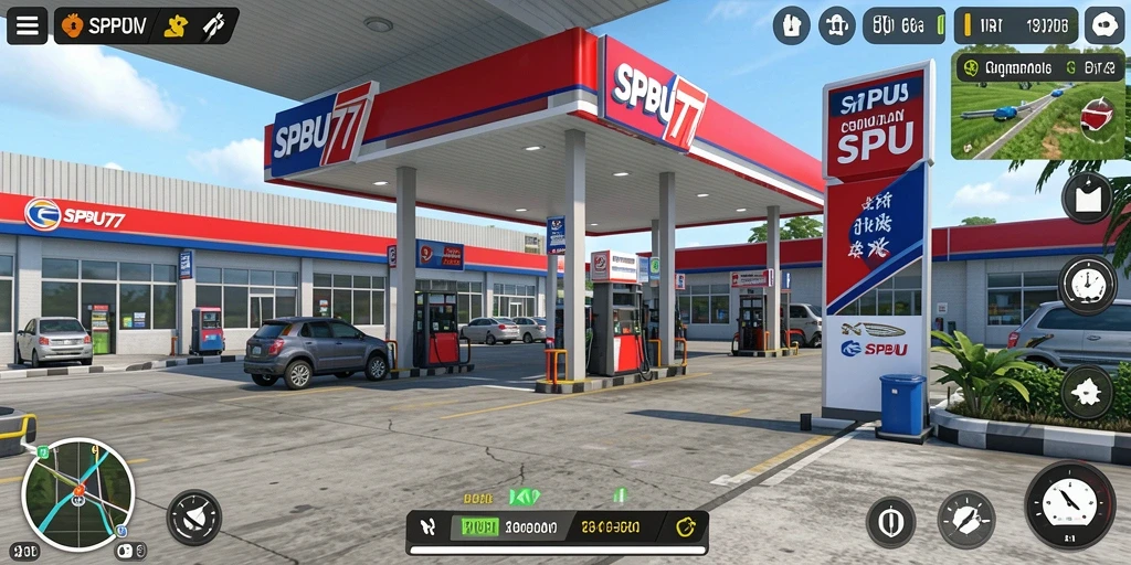 Tampilan gameplay SPBU77 yang menegangkan dan interaktif.