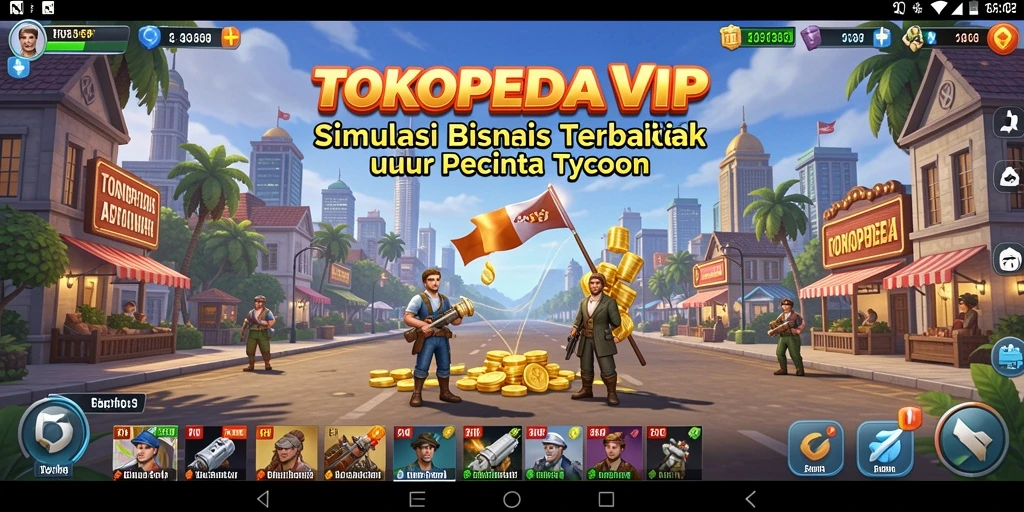 Screenshot utama TOKOPEDIAVIP menampilkan gameplay Tycoon yang mengasyikkan.
