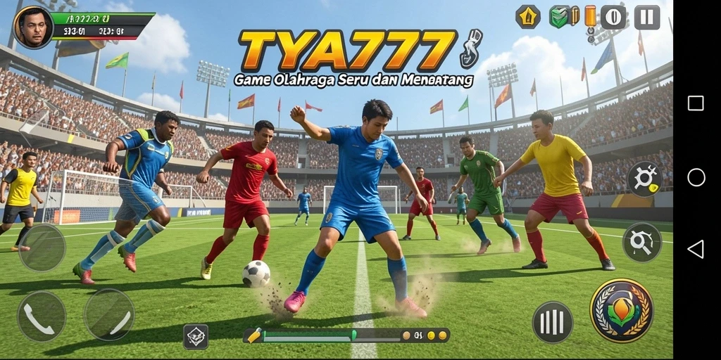Tampilan gameplay TYA777 yang penuh aksi dan kompetisi olahraga.